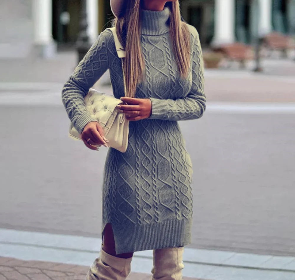 Robe Pull en Tricot Gris chez ma-robe-pull.com