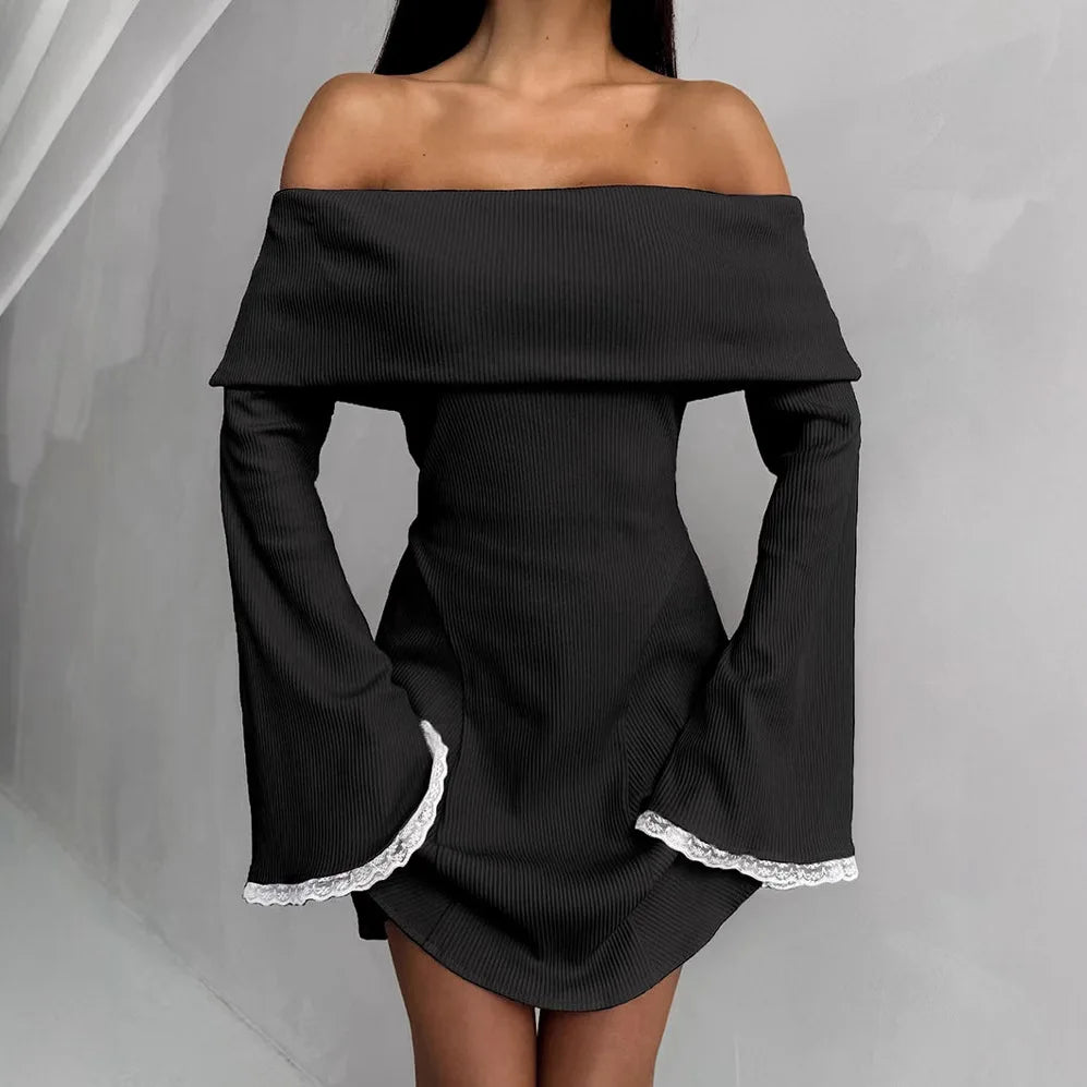 Robe Pull Dentelle black chez ma-robe-pull.com