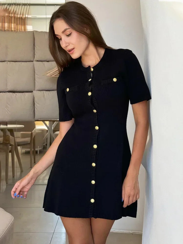 Robe Pull Manche Courte black chez ma-robe-pull.com