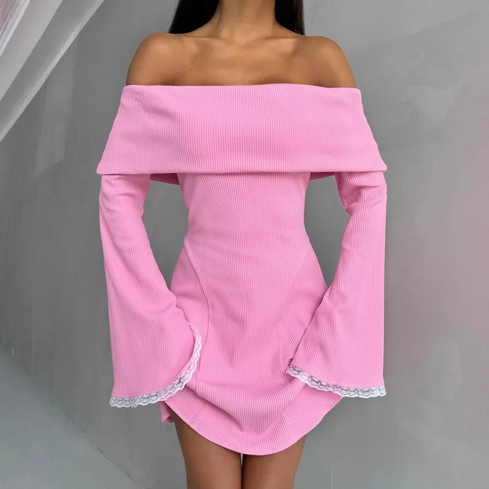 Robe Pull Dentelle pink chez ma-robe-pull.com