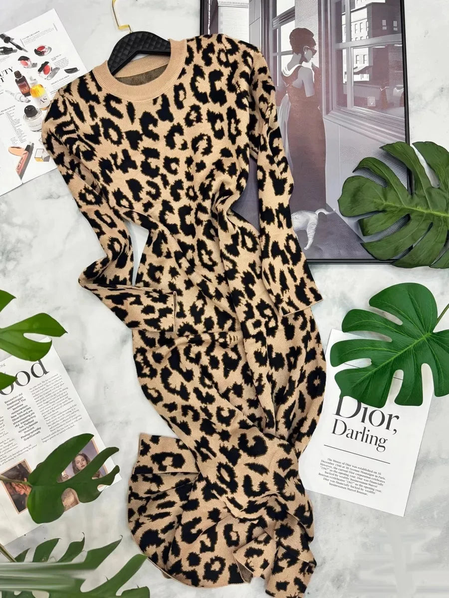 Robe Pull Leopard Kaki chez ma-robe-pull.com