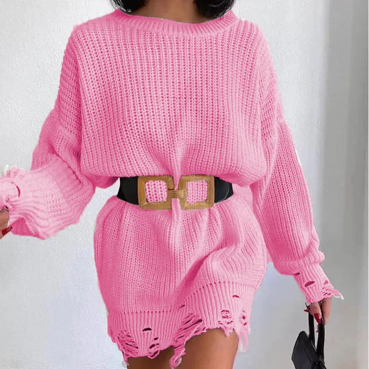 Robe Pull Ceinture Pink chez ma-robe-pull.com