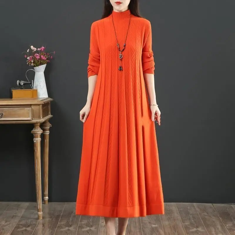 Robe Pull Grande Taille Orange chez ma-robe-pull.com