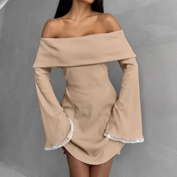 Robe Pull Dentelle Khaki chez ma-robe-pull.com