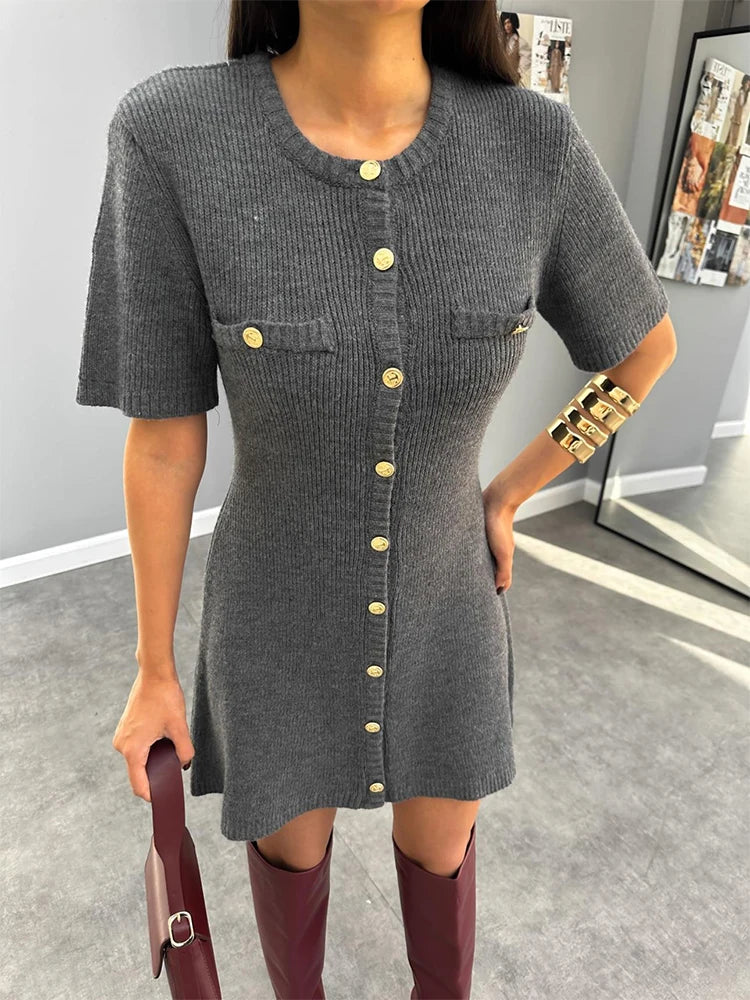 Robe Pull Manche Courte Grey chez ma-robe-pull.com