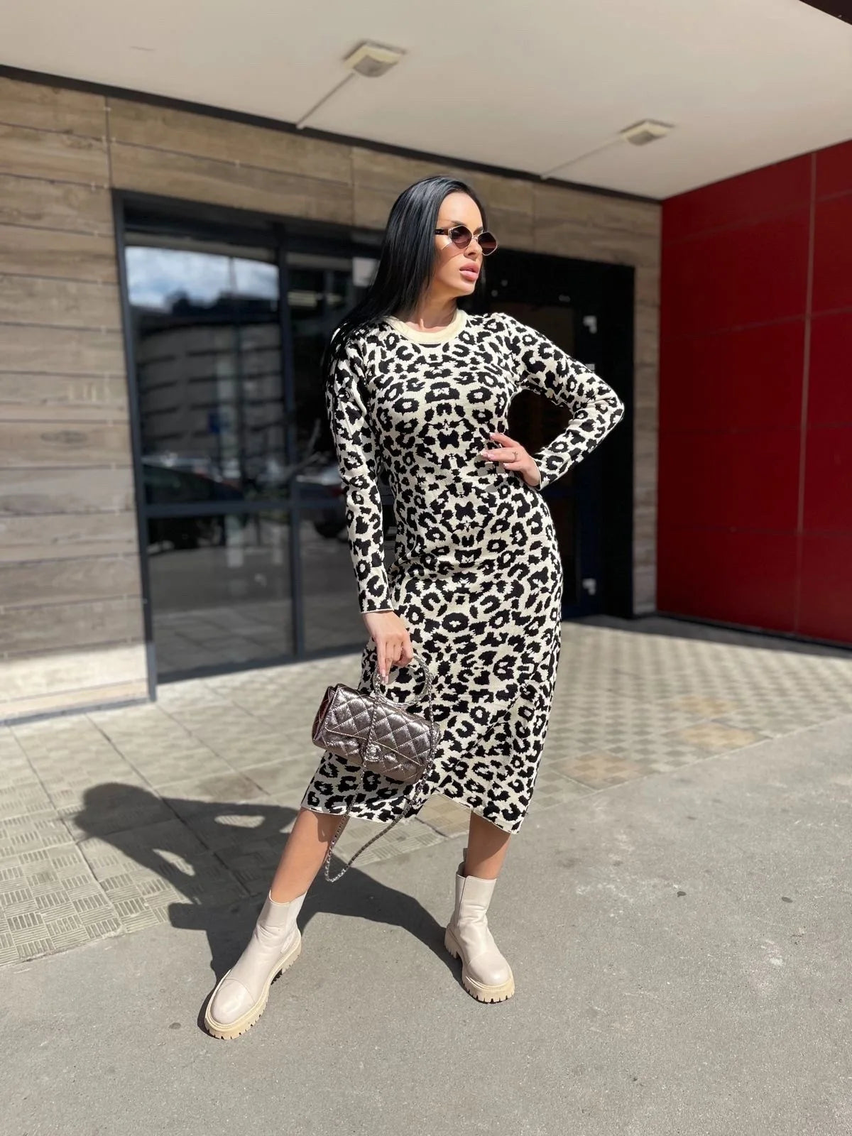 Robe Pull Leopard Jaune chez ma-robe-pull.com