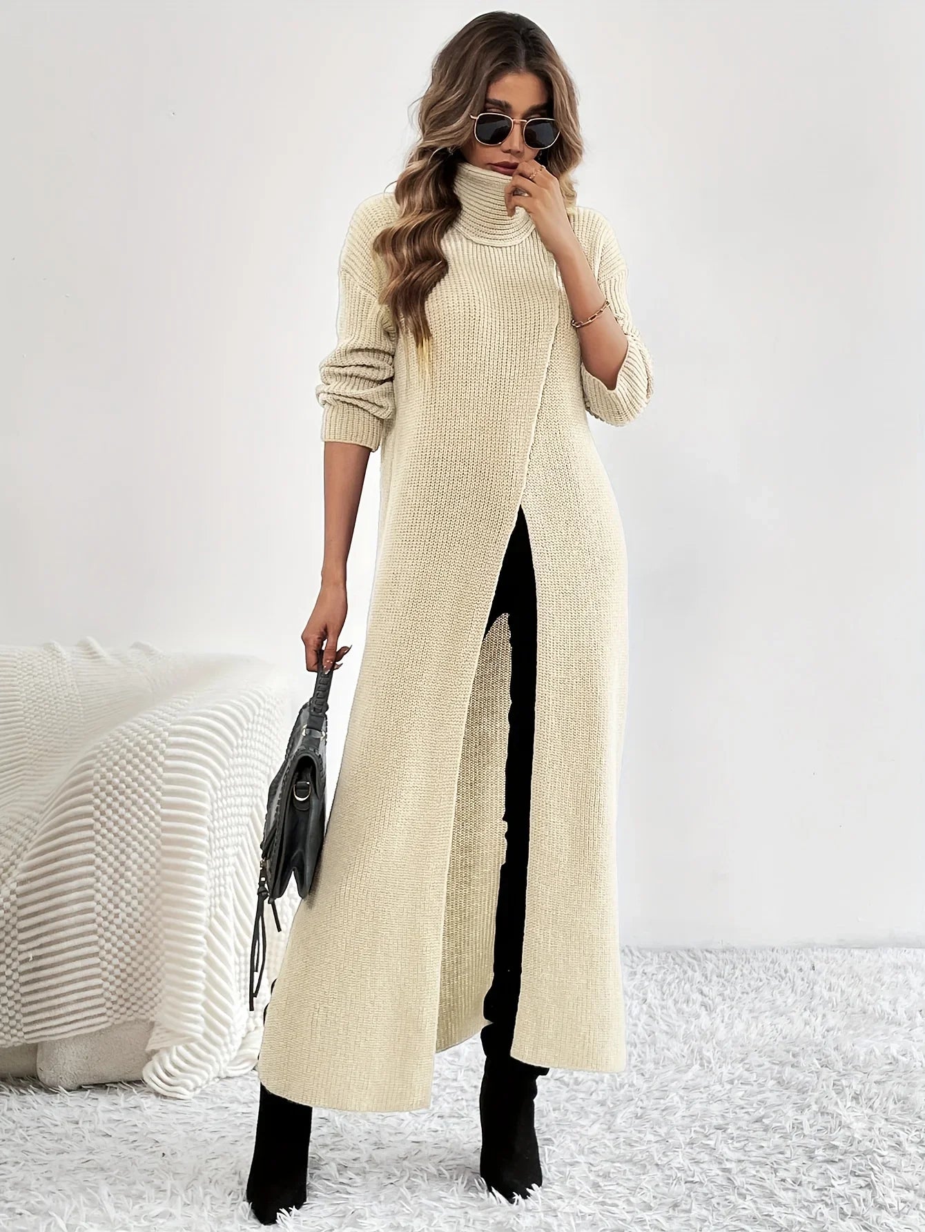 Maxi Robe Pull Beige chez ma-robe-pull.com