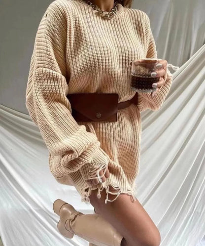 Robe Pull Ceinture Khaki chez ma-robe-pull.com