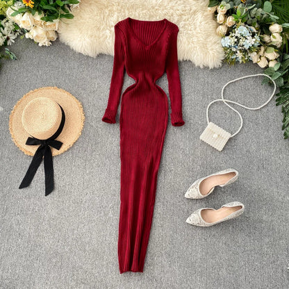 Robe Pull Col V wine red One Size chez ma-robe-pull.com