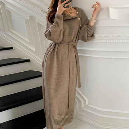 Robe Pull en Maille Khaki chez ma-robe-pull.com