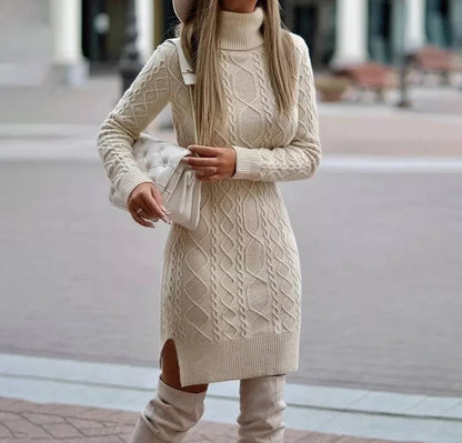 Robe Pull en Tricot Beige chez ma-robe-pull.com