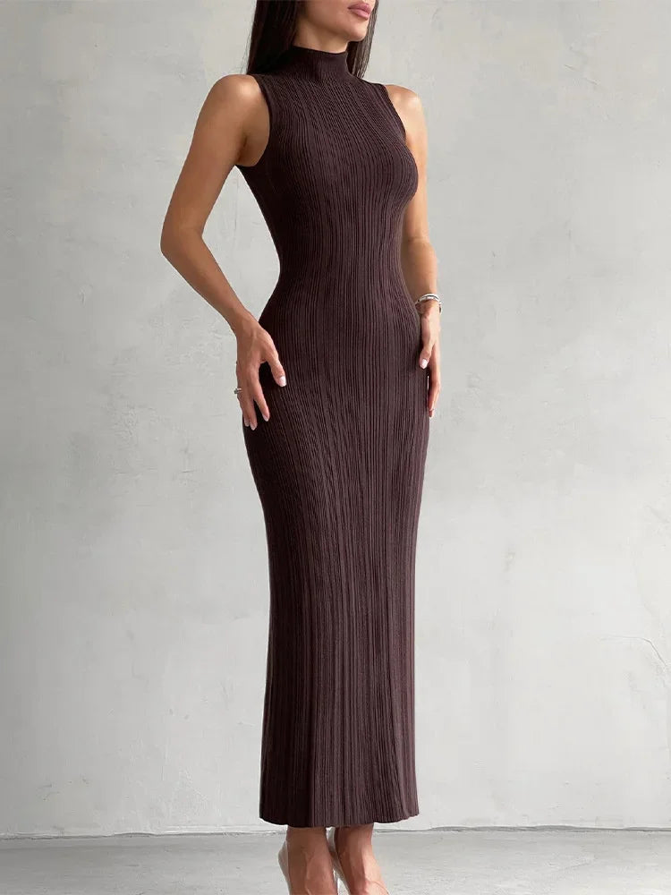 Robe Pull Sans Manche Marron chez ma-robe-pull.com