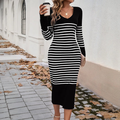 Robe Pull Rayée black chez ma-robe-pull.com