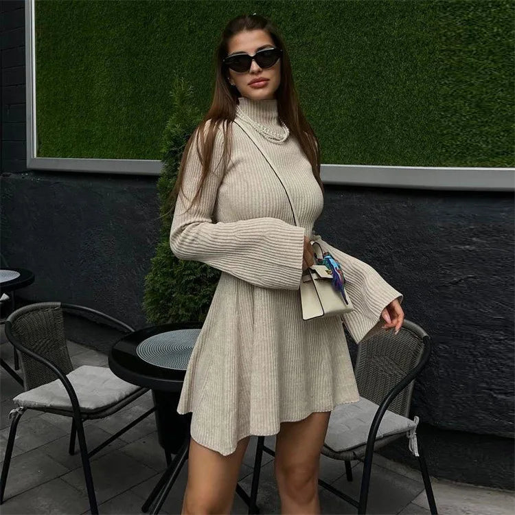 Robe Pull Trapeze Khaki chez ma-robe-pull.com