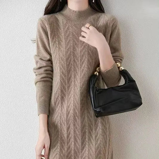 Robe Pull Laine camel chez ma-robe-pull.com