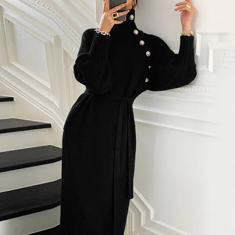 Robe Pull en Maille black chez ma-robe-pull.com