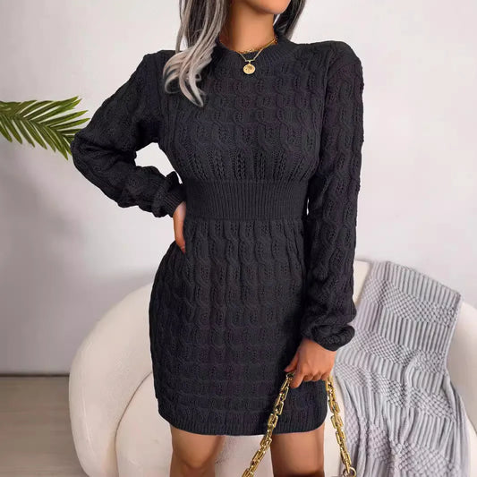 Robe Pull Manche Longue black chez ma-robe-pull.com